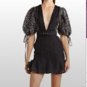 ASOS mono broderie mini dress